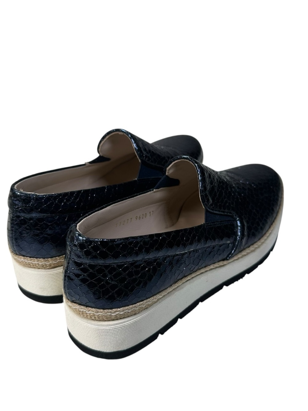 Pons Quintana 6006 Lyon Platform Loafers Pewter Blue Metallic Woven Wmns Size 37 - Picture 5 of 12